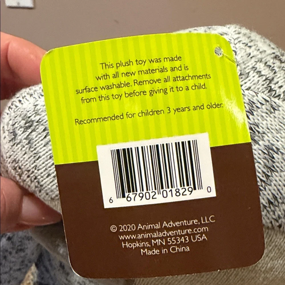 Animal Adventure Gray Sloth Plush Toy - Picture 11 of 11